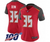 Women's Tampa Bay Buccaneers #35 Jamel Dean Red Team Color Vapor Untouchable Limited Player 100th Season Football Jersey