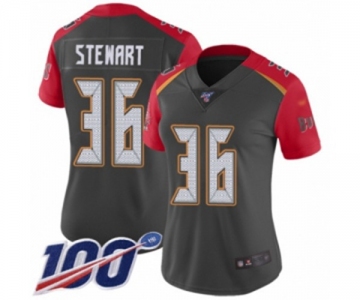 Women's Tampa Bay Buccaneers #36 M.J. Stewart Limited Gray Inverted Legend 100th Season Football Jersey