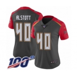 Women's Tampa Bay Buccaneers #40 Mike Alstott Limited Gray Inverted Legend 100th Season Football Jersey