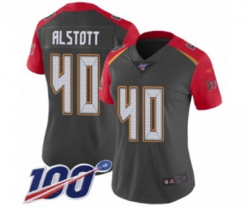 Women's Tampa Bay Buccaneers #40 Mike Alstott Limited Gray Inverted Legend 100th Season Football Jersey