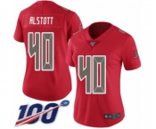 Women's Tampa Bay Buccaneers #40 Mike Alstott Limited Red Rush Vapor Untouchable 100th Season Football Jersey