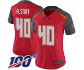 Women's Tampa Bay Buccaneers #40 Mike Alstott Red Team Color Vapor Untouchable Limited Player 100th Season Football Jersey