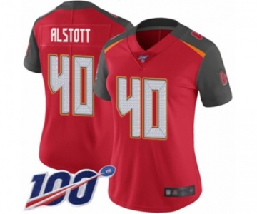 Women's Tampa Bay Buccaneers #40 Mike Alstott Red Team Color Vapor Untouchable Limited Player 100th Season Football Jersey