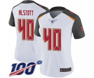 Women's Tampa Bay Buccaneers #40 Mike Alstott White Vapor Untouchable Limited Player 100th Season Football Jersey