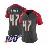 Women's Tampa Bay Buccaneers #47 John Lynch Limited Gray Inverted Legend 100th Season Football Jersey