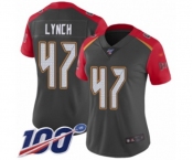 Women's Tampa Bay Buccaneers #47 John Lynch Limited Gray Inverted Legend 100th Season Football Jersey