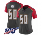 Women's Tampa Bay Buccaneers #50 Vita Vea Limited Gray Inverted Legend 100th Season Football Jersey