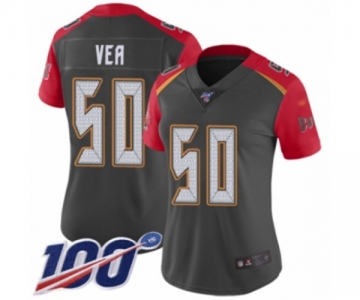 Women's Tampa Bay Buccaneers #50 Vita Vea Limited Gray Inverted Legend 100th Season Football Jersey