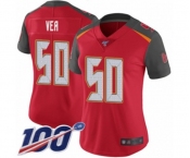 Women's Tampa Bay Buccaneers #50 Vita Vea Red Team Color Vapor Untouchable Limited Player 100th Season Football Jersey