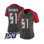 Women's Tampa Bay Buccaneers #51 Kendell Beckwith Limited Gray Inverted Legend 100th Season Football Jersey