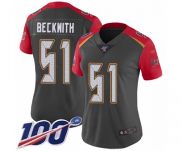 Women's Tampa Bay Buccaneers #51 Kendell Beckwith Limited Gray Inverted Legend 100th Season Football Jersey