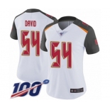 Women's Tampa Bay Buccaneers #54 Lavonte David White Vapor Untouchable Limited Player 100th Season Football Jersey