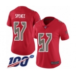 Women's Tampa Bay Buccaneers #57 Noah Spence Limited Red Rush Vapor Untouchable 100th Season Football Jersey