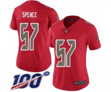 Women's Tampa Bay Buccaneers #57 Noah Spence Limited Red Rush Vapor Untouchable 100th Season Football Jersey