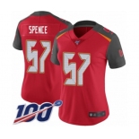 Women's Tampa Bay Buccaneers #57 Noah Spence Red Team Color Vapor Untouchable Limited Player 100th Season Football Jersey