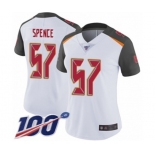 Women's Tampa Bay Buccaneers #57 Noah Spence White Vapor Untouchable Limited Player 100th Season Football Jersey