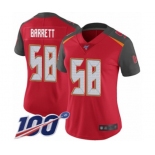 Women's Tampa Bay Buccaneers #58 Shaquil Barrett Red Team Color Vapor Untouchable Limited Player 100th Season Football Jersey