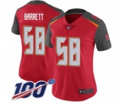 Women's Tampa Bay Buccaneers #58 Shaquil Barrett Red Team Color Vapor Untouchable Limited Player 100th Season Football Jersey