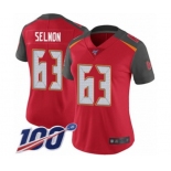 Women's Tampa Bay Buccaneers #63 Lee Roy Selmon Red Team Color Vapor Untouchable Limited Player 100th Season Football Jersey