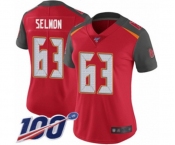 Women's Tampa Bay Buccaneers #63 Lee Roy Selmon Red Team Color Vapor Untouchable Limited Player 100th Season Football Jersey