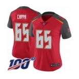 Women's Tampa Bay Buccaneers #65 Alex Cappa Red Team Color Vapor Untouchable Limited Player 100th Season Football Jersey