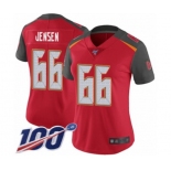 Women's Tampa Bay Buccaneers #66 Ryan Jensen Red Team Color Vapor Untouchable Limited Player 100th Season Football Jersey