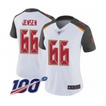 Women's Tampa Bay Buccaneers #66 Ryan Jensen White Vapor Untouchable Limited Player 100th Season Football Jersey