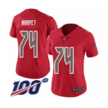 Women's Tampa Bay Buccaneers #74 Ali Marpet Limited Red Rush Vapor Untouchable 100th Season Football Jersey