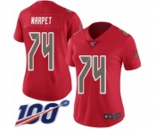 Women's Tampa Bay Buccaneers #74 Ali Marpet Limited Red Rush Vapor Untouchable 100th Season Football Jersey