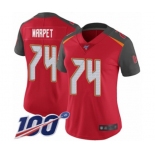 Women's Tampa Bay Buccaneers #74 Ali Marpet Red Team Color Vapor Untouchable Limited Player 100th Season Football Jersey