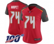 Women's Tampa Bay Buccaneers #74 Ali Marpet Red Team Color Vapor Untouchable Limited Player 100th Season Football Jersey