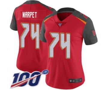 Women's Tampa Bay Buccaneers #74 Ali Marpet Red Team Color Vapor Untouchable Limited Player 100th Season Football Jersey