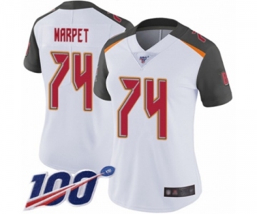 Women's Tampa Bay Buccaneers #74 Ali Marpet White Vapor Untouchable Limited Player 100th Season Football Jersey