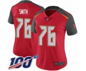 Women's Tampa Bay Buccaneers #76 Donovan Smith Red Team Color Vapor Untouchable Limited Player 100th Season Football Jersey