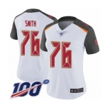 Women's Tampa Bay Buccaneers #76 Donovan Smith White Vapor Untouchable Limited Player 100th Season Football Jersey