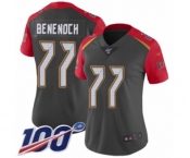 Women's Tampa Bay Buccaneers #77 Caleb Benenoch Limited Gray Inverted Legend 100th Season Football Jersey