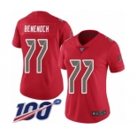 Women's Tampa Bay Buccaneers #77 Caleb Benenoch Limited Red Rush Vapor Untouchable 100th Season Football Jersey