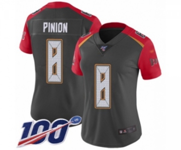 Women's Tampa Bay Buccaneers #8 Bradley Pinion Limited Gray Inverted Legend 100th Season Football Jersey