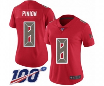 Women's Tampa Bay Buccaneers #8 Bradley Pinion Limited Red Rush Vapor Untouchable 100th Season Football Jersey