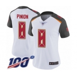 Women's Tampa Bay Buccaneers #8 Bradley Pinion White Vapor Untouchable Limited Player 100th Season Football Jersey