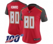 Women's Tampa Bay Buccaneers #80 O. J. Howard Red Team Color Vapor Untouchable Limited Player 100th Season Football Jersey