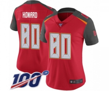 Women's Tampa Bay Buccaneers #80 O. J. Howard Red Team Color Vapor Untouchable Limited Player 100th Season Football Jersey