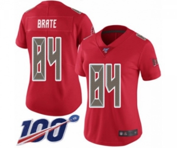 Women's Tampa Bay Buccaneers #84 Cameron Brate Limited Red Rush Vapor Untouchable 100th Season Football Jersey