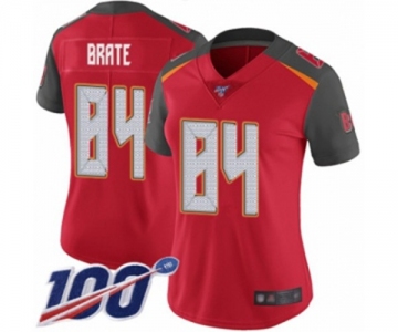 Women's Tampa Bay Buccaneers #84 Cameron Brate Red Team Color Vapor Untouchable Limited Player 100th Season Football Jersey