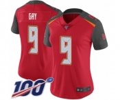 Women's Tampa Bay Buccaneers #9 Matt Gay Red Team Color Vapor Untouchable Limited Player 100th Season Football Jersey