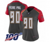 Women's Tampa Bay Buccaneers #90 Jason Pierre-Paul Limited Gray Inverted Legend 100th Season Football Jersey