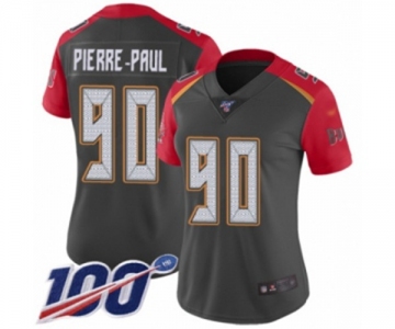 Women's Tampa Bay Buccaneers #90 Jason Pierre-Paul Limited Gray Inverted Legend 100th Season Football Jersey