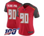 Women's Tampa Bay Buccaneers #90 Jason Pierre-Paul Red Team Color Vapor Untouchable Limited Player 100th Season Football Jersey