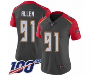 Women's Tampa Bay Buccaneers #91 Beau Allen Limited Gray Inverted Legend 100th Season Football Jersey