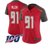 Women's Tampa Bay Buccaneers #91 Beau Allen Red Team Color Vapor Untouchable Limited Player 100th Season Football Jersey